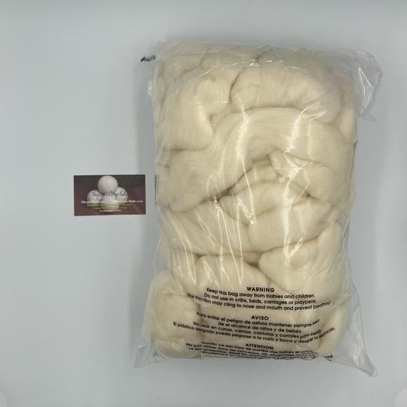 1lb Wool Roving, Wool Roving,  Roving, Roving Wool, Shep's Wool, Fiber Spinning - Picture 2 of 2